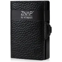 ZNAP® Slim Wallet Kreditkartenetui | Geldbörse Herren | Kartenhalter Geldbeutel Herren | Kartenetui Herren Geldbeutel | Herren Portemonnaie mit RFID Schutz | 12 Karten | Rauchschwarz