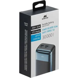 RivaCase® Rivacase, Powerbank 30000mAh 65W 4x USB-C/A & LCD Display, Schwarz