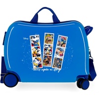 Disney 100 Once Upon a Story Blauer Kinderkoffer, 50 x 38 x 20 cm, starres ABS, seitliches Zahlenschloss, 34 l, 1,8 kg, 2 Rollen, Handgepäck