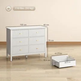 Homcom Sideboard 100 x 78 x 40 cm Weiß