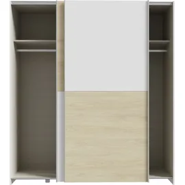 Forte Schwebetürenschrank 170,3 x 190,5 x 61,2 cm Weiß/Braun