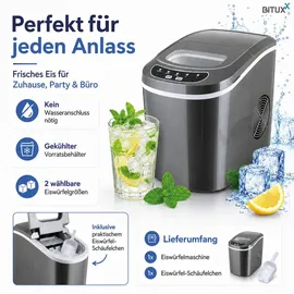 mspoint Eiswürfelmaschine Eiswürfelbereiter Eiswürfel Ice Maker Eis Maschine Icemaker Dunkelgrau