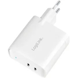 Logilink USB-Steckdosenadapter, 2x USB-C PD weiß, 40 W