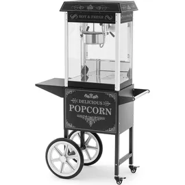 Royal Catering Popcornmaschine mit Wagen Retro-Design Fun Kitchen, schwarz