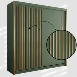 bettso Schiebetürenschrank TIARA 203 x 216 x 62 cm Grün