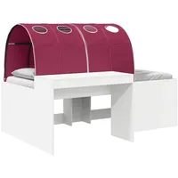 vidaXL Hochbett mit Schreibtisch für Kinder 0 x 0 cm Holzwerkstoff weiß/rot