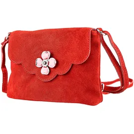 Allgäu Rebell Blümchen Umhängetasche Leder Red