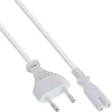 InLine Netzkabel, Netzstecker auf Euro 8 C7 Stecker, weiß,