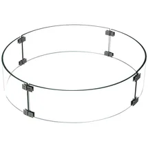 ELEMENTI Feuerschutz Glasumrandung Edelstahl 48 x 19 x 24 cm Transparent
