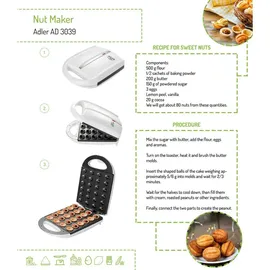 Adler AD 3039 Waffeleisen Weiß