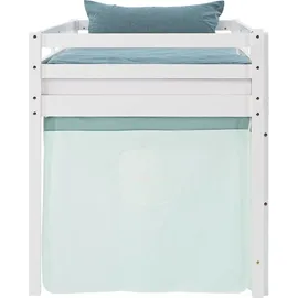 Homestyle4u Hochbett 90 x 200 cm Kiefer massiv lackiert mintgrün