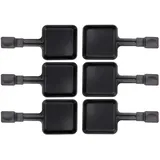 Piebert 6x Raclette Pfännchen 23178 10x10cm, Griff Extra Lang, Universell für Raclettes (Maße siehe Text)