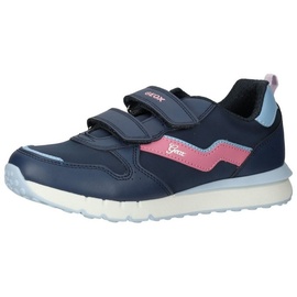 GEOX J FASTICS Girl Sneaker, Navy/Coral, 35 EU - 35 EU