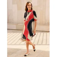 Inspirationen Sweatkleid Rot/Schwarz 52