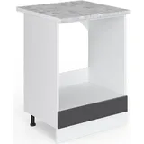 Vicco Badezimmerschrank, Stauraumschrank R-Line, Anthrazit Hochglanz, 60 cm) mit Großnische, mit Arbeitsplatte, zur Aufbewahrung von Reinigungsgeräten und Haushaltsutensilien