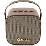 GUESS Bluetooth-Lautsprecher GUWSB2P4SMW Mini-Lautsprecher, braun/braun, 4G-Leder-Schriftzug-Logo mit Riemen