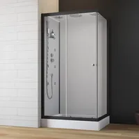 GEO Fix Komplettdusche Eck 80 x 110 x 215 cm Duschkabine weiß/schwarz