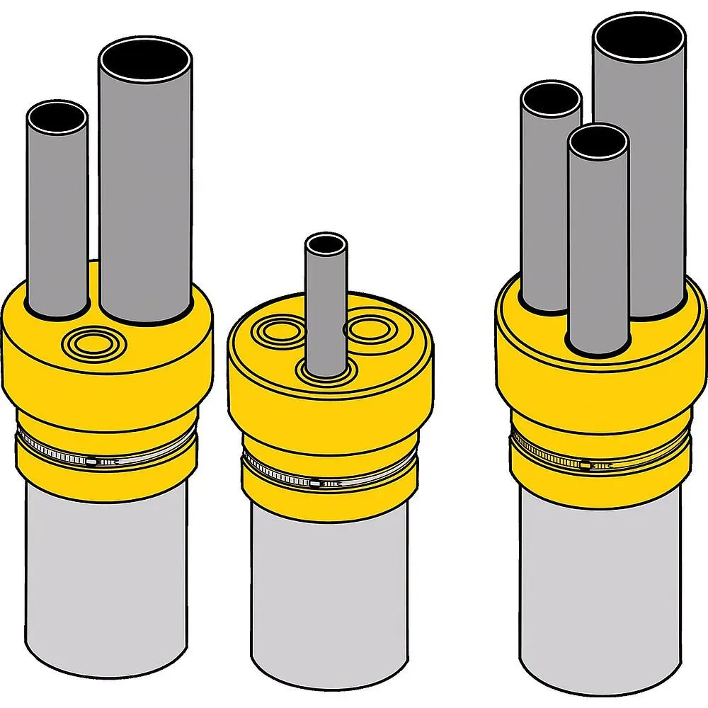 Multi-Anschlussmuffe mit passender Schlauchklemme (Ausführung: Multi Anschlussmuffe mit passender Schlauchklemme DN 100)