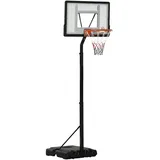 Homcom Basketballständer mit Rädern rollbar 260-310 cm höhenverstellbar Basketballkorb mit Ständer geeignet für den Außen- und Innenbereich Stahl Kunststoff schwarz 90L x 60B x 260-310H