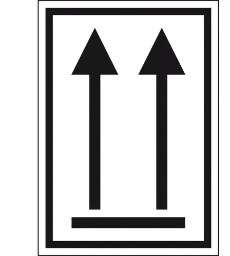 Aufkleber I Verpackungskennzeichen Oben, Folie, seewasserbeständig, 74x105mm, 500/Rolle, IMDG-Code, ADR