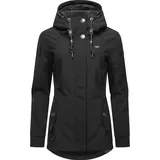 Ragwear Damen, Übergangsjacke Funktionsjacke Softshelljacke wasserabweisend mit Kapuze Monadde Softshell Black Gr. XS - XS