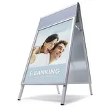 Showdown® Displays Kundenstopper Compasso C1 silber DIN A1 2 Fächer, 1 St.