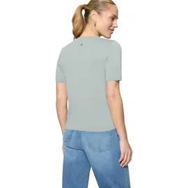 Zero Kurzarmpullover mit Wellensaum Silber Blau 42