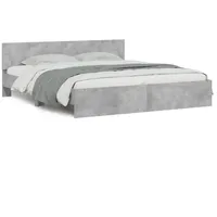 VidaXL Bettgestell mit Kopfteil Betongrau 200x200 cm