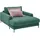 KAWOLA Relaxsessel CARA Feincord 132 x 84 x 170 cm Grün mit Kissen