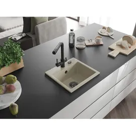 Mexen Milo 1-becken-granit-spüle mit Mischbatterie Duero, Beige - 6505-69-671600-70 - Mexen