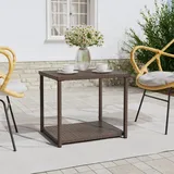 JUNZAI Beistelltisch, Kleiner Tisch, Sofatisch, Side Table, Laptop Tisch, Pflanzenhocker, Druckertisch, Telefontisch, Sofa Table, Tabletttisch, Braun 55x45x49 cm Poly Rattan