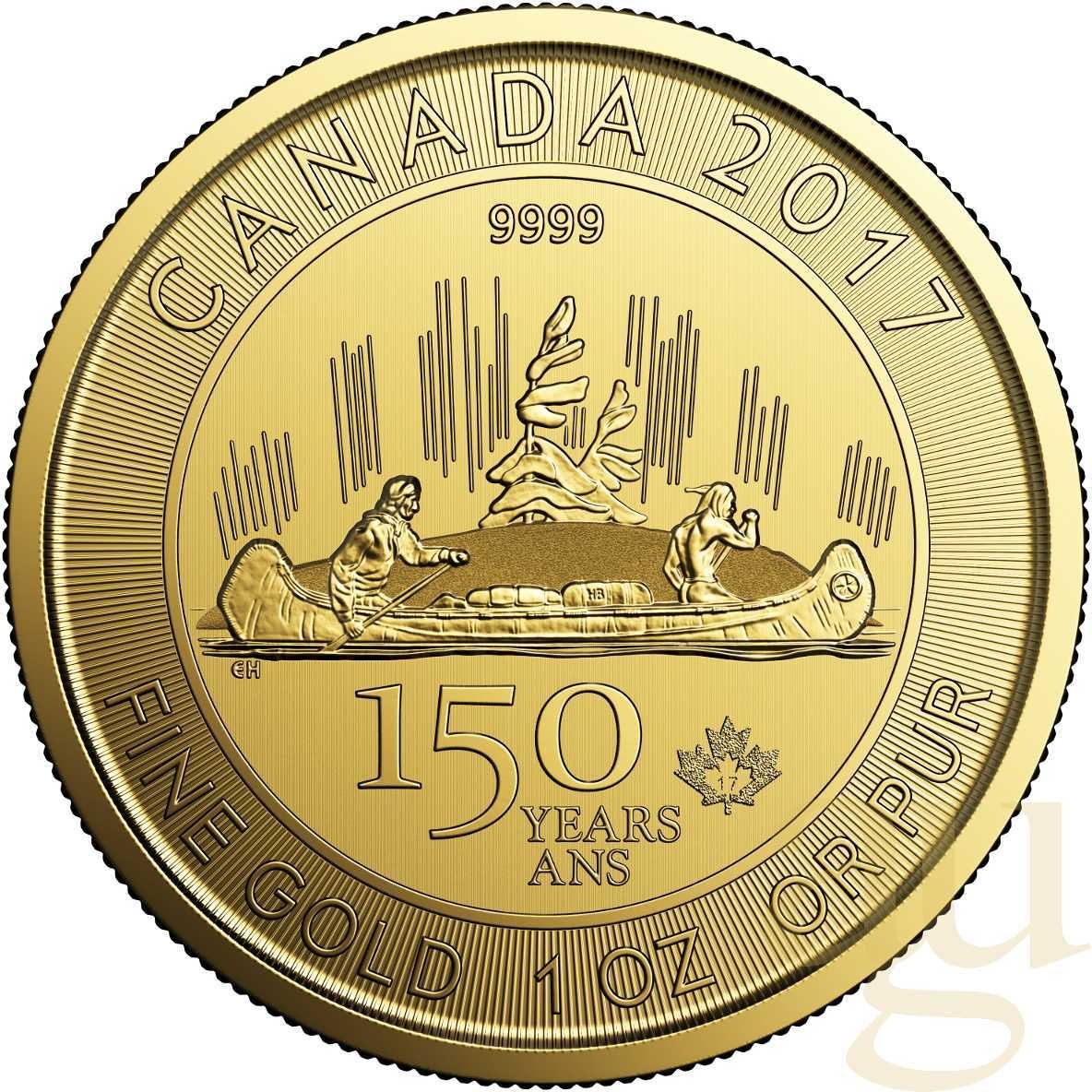 1 Unze Goldmünze Kanada 150 Jahre Voyageur 2017