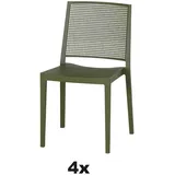 Siena Garden Stapelstuhl-Set Square 4-teilig Olive