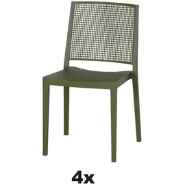 Siena Garden Stapelstuhl-Set Square 4-teilig Olive