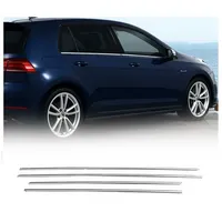 Omac Fensterleisten Zierleiste kompatibel mit VW Golf VI 2008-2012 | Auto Zubehör Fenster Leiste Fensterrahmen Edelstahl Chrom 4 teilige Grau