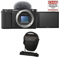 Bundle aus Sony Alpha ZV-E10 | APS-C spiegellose Wechselobjektiv-Vlog-Kamera, Schwarz + Sony LCS-AMB Kameratasche für Sony Alpha-Kamera, Schwarz