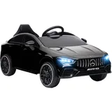 aiyaplay Kinder Elektroauto Mercedes-Benz AMG CLA 45, 12V Kinderauto mit 2,4GHz Fernbedienung, Musik, Elektrofahrzeug mit Leuchte, USB/MP3-Anschluss, Kinderfahrzeug mit Hupe, für 3-6 Jahre, Schwarz