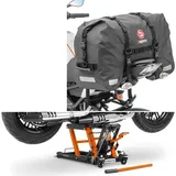 Set: Hebebühne Midlift L bis 680kg or ConStands mit Motorrad Hecktasche SX45 wd. Volumen 45L Rollverschluss