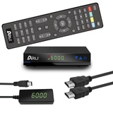 ARLI AH1 HD Sat Receiver – DVB-S2 Digitaler Satellitenreceiver, Full HD 1080p HDMI Astra/Hotbird/Türksat vorprogrammiert USB Externes Display Netzteil 12V Camping geeignet