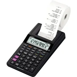 CASIO Druckender Kompaktrechner, 12-stelliges Display, Euro-Umrechnung 4971850099611 CASIO HR-8RCE BK