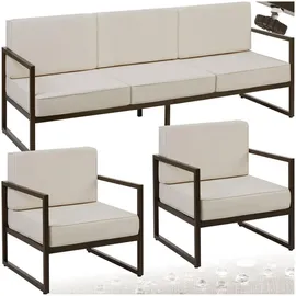 Tectake Comosa Garten-Loungeset für 5 Personen braun