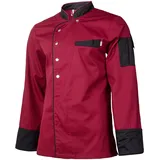 Clinotest Kochjacke, Bäckerjacke, langarm mit Druckknopfverschluss, in der Farbe Maroon, Modern Style (XXXXXL) - 5XL