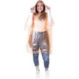 eBuyGB Herren 1216529-6 Wasserdichter Notfall-Regenponcho, Transparent Orange, Einheitsgröße