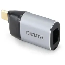 DICOTA Mini-Adapter USB-C zu Ethernet mit Power Delivery
