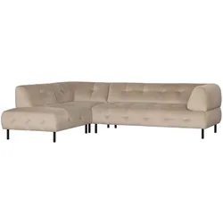 Ecksofa Lloyd mit Samtbezug, Links, Sand