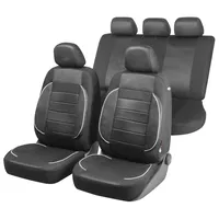 Walser Auto Sitzbezug Rover mit Reißverschluss, Zipp-IT Premium Schonbezüge Auto, Komplettset, 2 Vordersitzbezüge, 1 Rücksitzbezug schwarz 13402