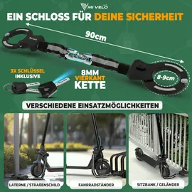 MIVELO Handschellenschloss 90cm Kettenschloss