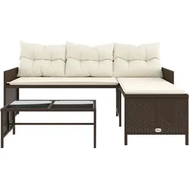 vidaXL Gartensofa in L-Form Loungesofa braun