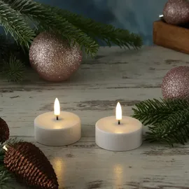uYuni LED Maxi Teelichter 2 St. 6 cm weiß