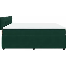 vidaXL Boxspringbett 180 x 200 cm Dunkelgrün